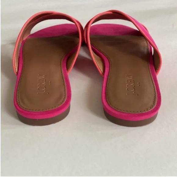 J. Crew Microsuede Criss Cross Slide Sandals in Crisp Begonia - Picture 4 of 7